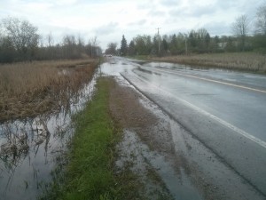Roadway flooding on N. Holly Road in Holly Township, MI | (C) 2014 Matthew E. Semrau